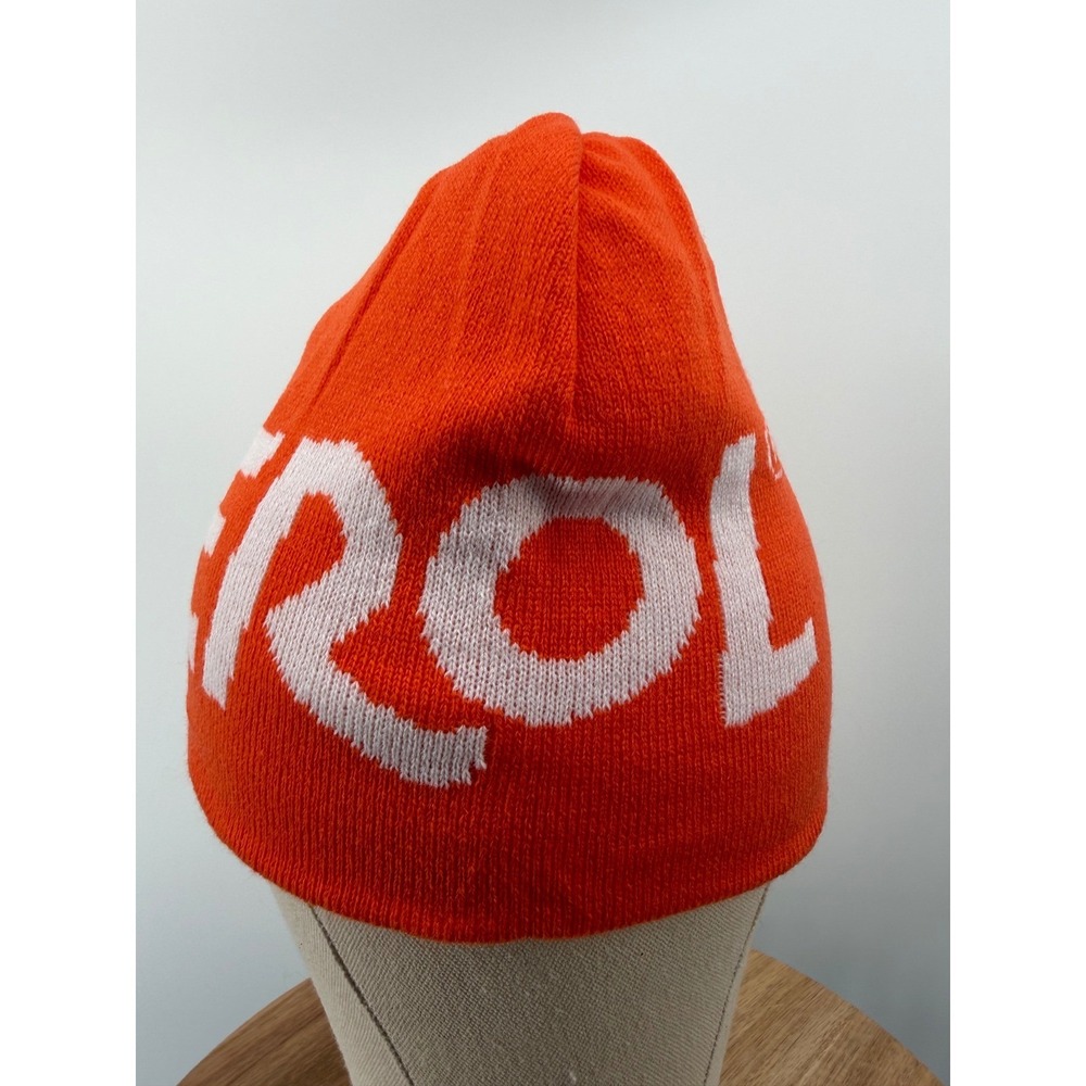 NEW Aperol Reversible Orange White Knit Beanie Hat One Size Fits Most - Picture 2 of 7